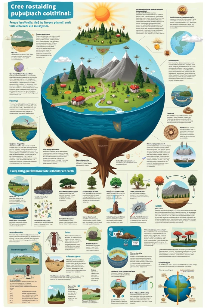 Create an infographic that highlights the life- sustaining properties of Earth and how they are supported by the interaction of its subsystems.