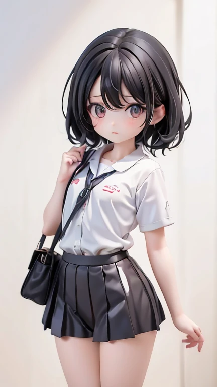 In underwear、Girl、Girl、Primary school students、small、Black Hair,、short hair、The forehead is visible、Forehead sticking out、