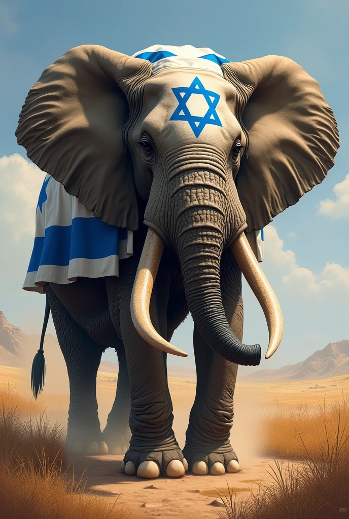 Israel flag on elephant 