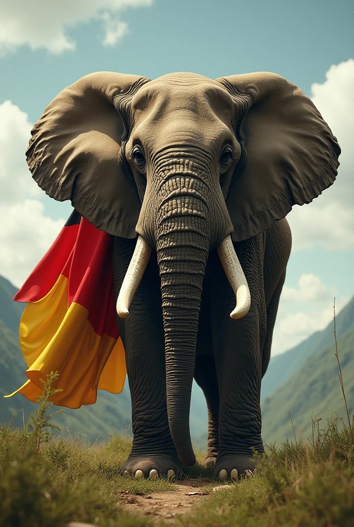 Germany flag on elephant