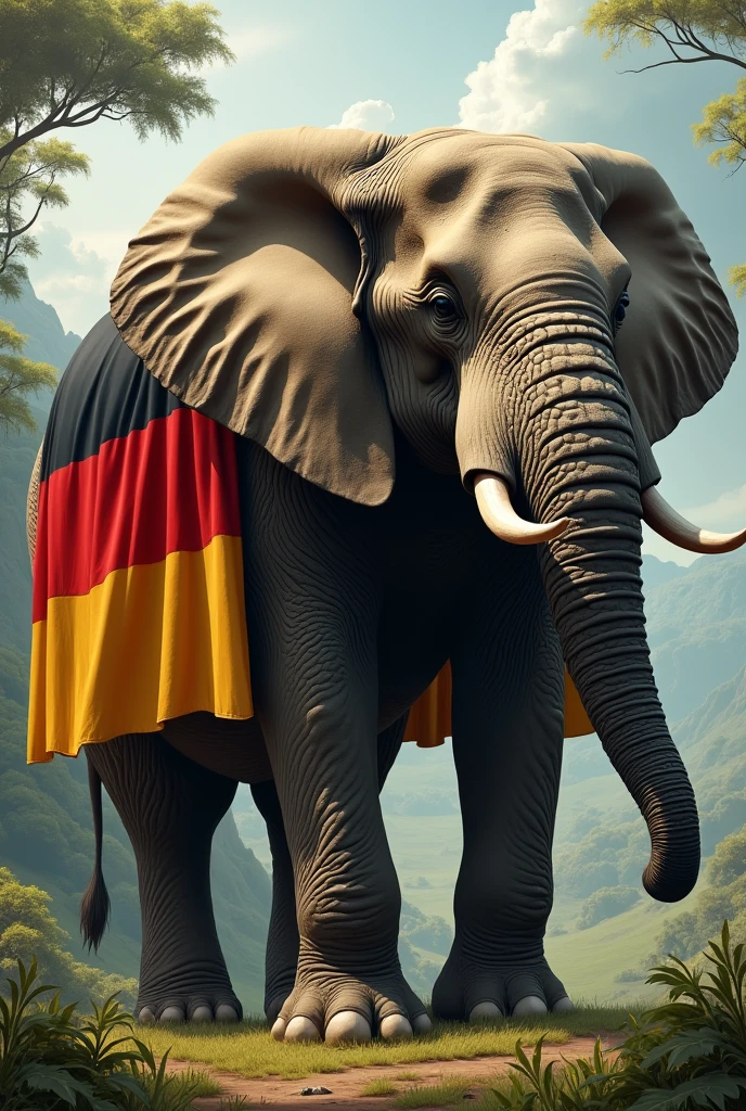 Germany flag on elephant 