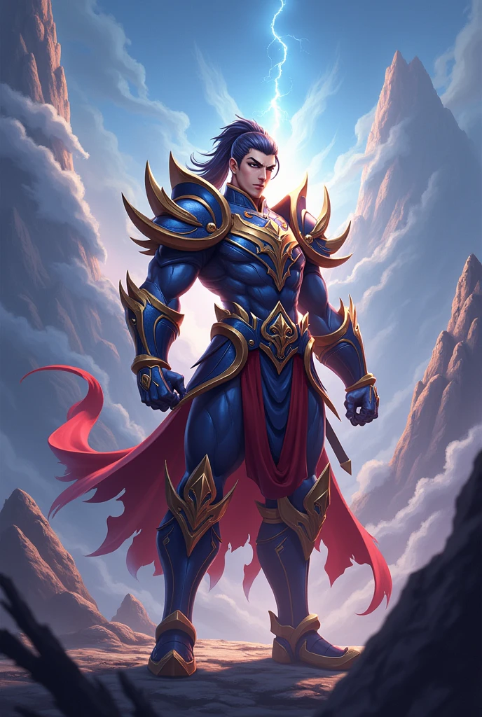 Poster that has a background of Zilong form mobile legends and at the center put the name KJ plays