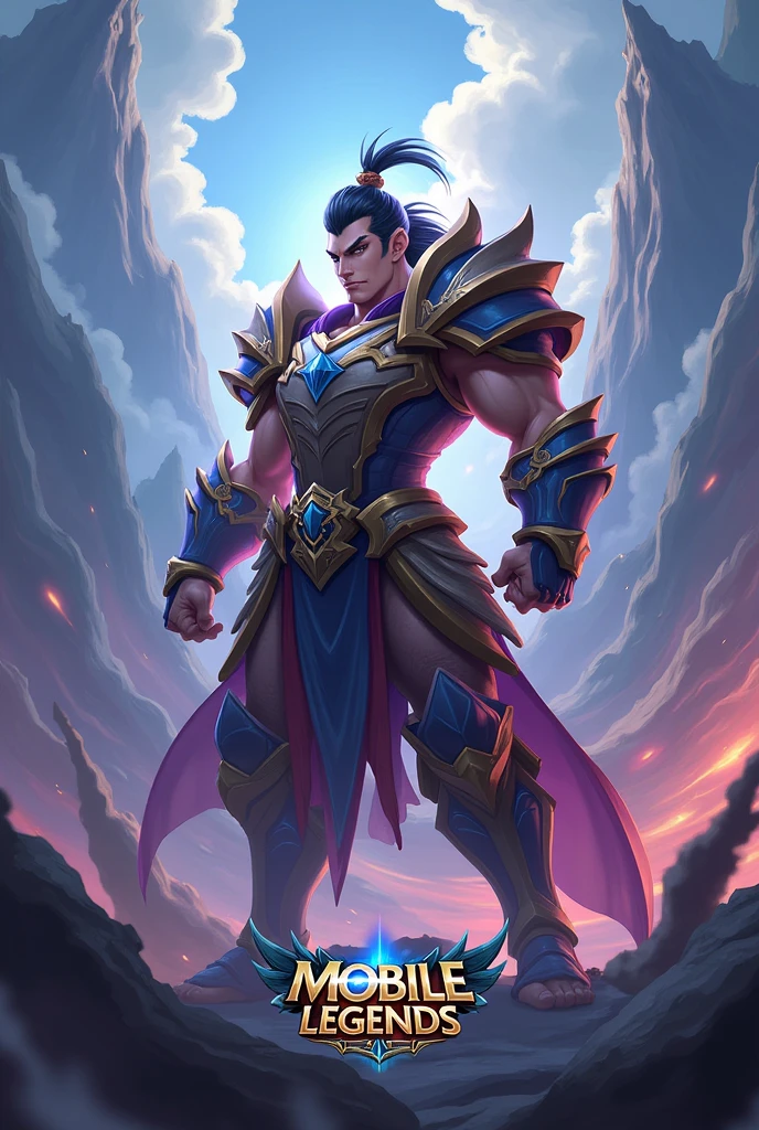 Poster that has a background of Zilong form mobile legends and at the center put the name KJ plays