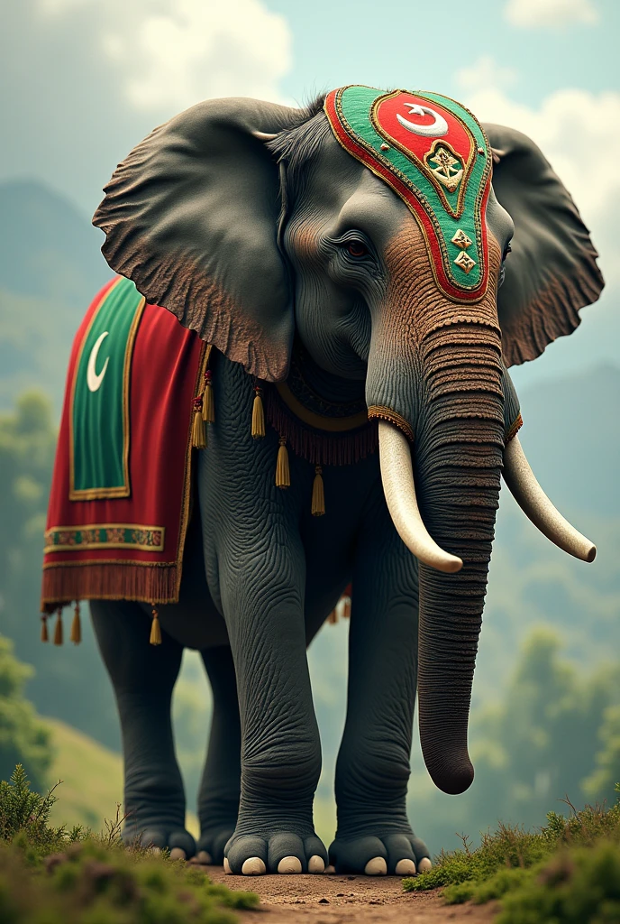 Pakistan flag on elephant