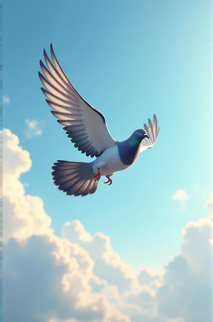 Racer pigeon flying
