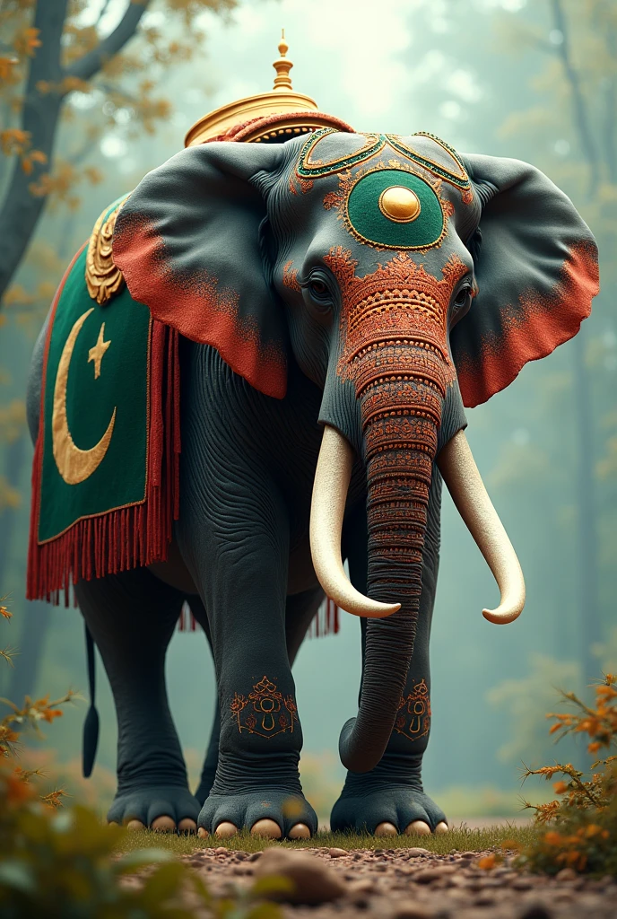 Pakistan flag on elephant