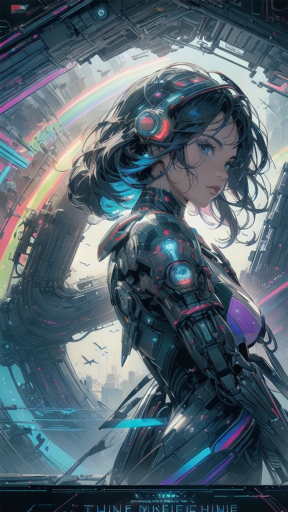 (((masterpiece, highest quality))),(((solo:1.2))),(((1girl:1.2))),32k wallpaper, very detailed, poster, vintage science fiction,(((((geometric cinematic movie poster))))), ((((bauhaus)))),(((abstract))),((((mid century modern)))),(((((portfolio))))),(((((Close-up))))),(((((bust up))))),((((more various angle)))),(((highlight))),(((complete. detailed face))),(((Extremely talented))),(((most complecated machine))),(((Overall colorfully))),((((((Absolutely simple background)))))),(((((detailed futuristic machine))))),(((Cleavage))),(((marvel super heroes))),(((rainbow color scheme)))