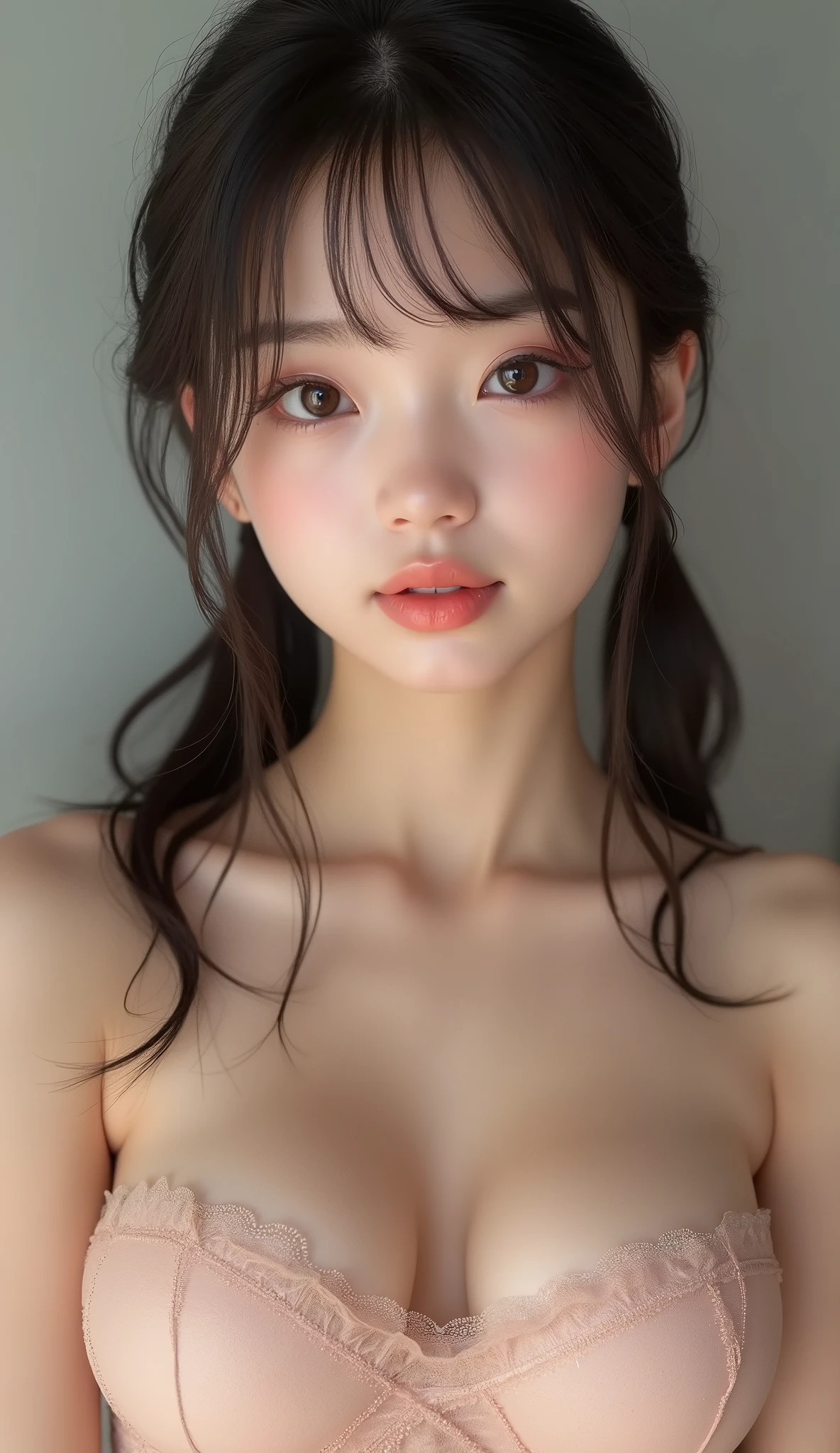 Girl looks more realistic and younger, nipples are visible