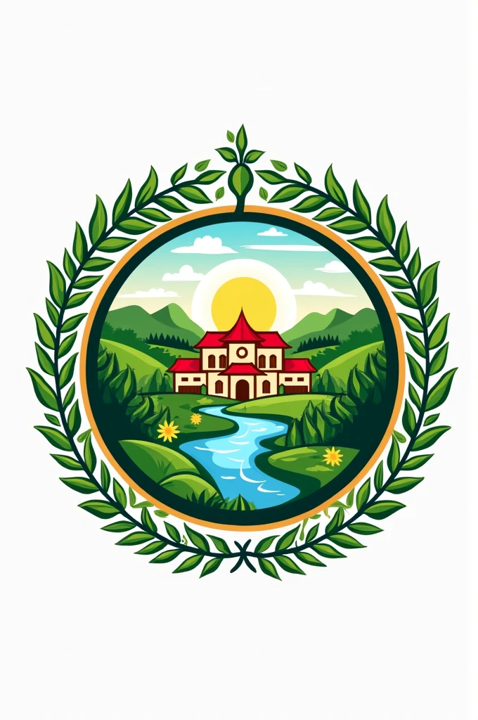 make a 2-dimensional circular KKN poster logo for Mayahan Village, Tawangharjo District, Grobogan Regency 