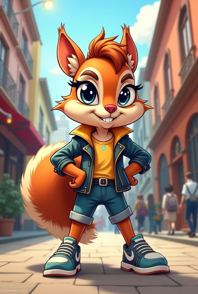 Create a character by combining a squirrel with Monica from Monica's Gang