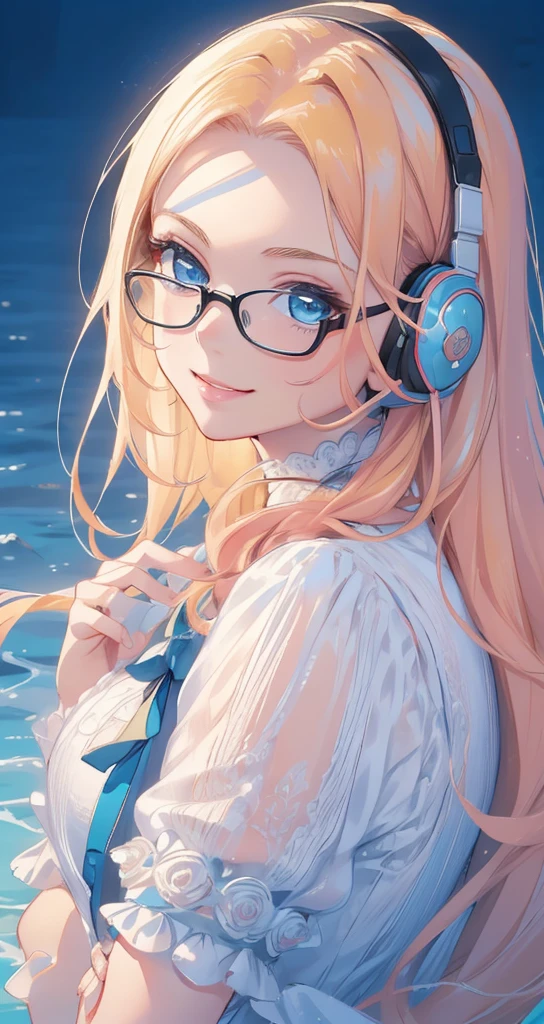 ((highest quality)), ((masterpiece)), (Get used to it), Perfect Face, masterpiece、highest quality、High resolution、High quality picture、8k, 1 woman、Bright skin,black and white clothes close up, close up white line lips high neck、Delicate eye expression、Yellow pink hair、Long haired girl, wearing bright white bear ear headset,wearing thin glasses,
Perfect Line Drawing, Beautiful line art, Beautiful Ocean Blue Eyes, Beautiful face with attention to detail, (Sweet Smile), charm, Innocent, Side view, (Face with perfect details), (Beautiful Hands) Photorealistic Drawing,