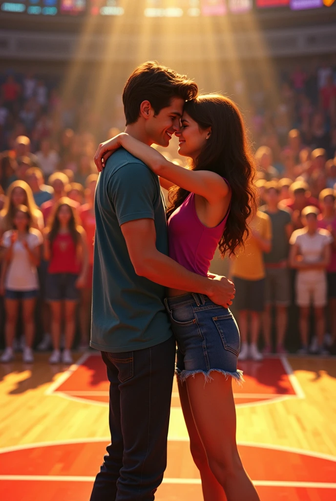 Fait moi troy et Gabriella des hig school musicale s'embrasse sur le terrain des baskets devant dss fan