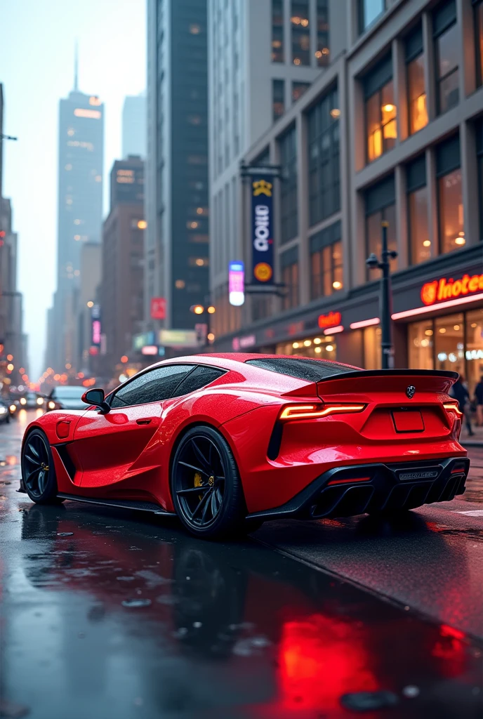 A red colour car