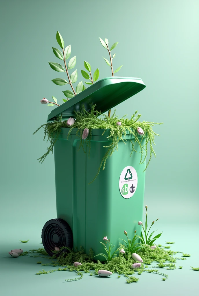 make me a trashbin design with the theme "from clicks to progress: youth digital pathway for sustainable development
