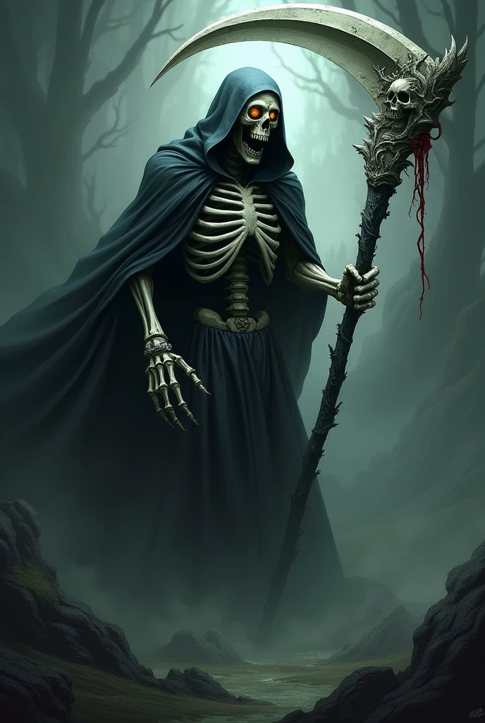 A dedly Soul open mouth,equip scythe