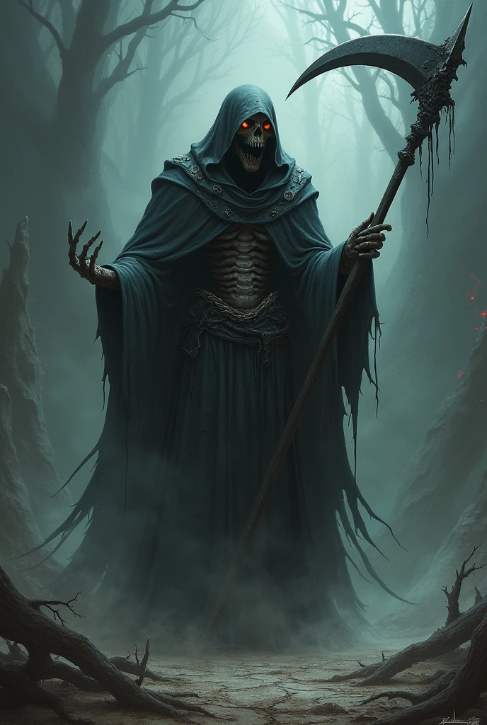 A dedly Soul open mouth,equip scythe ,kiler pos