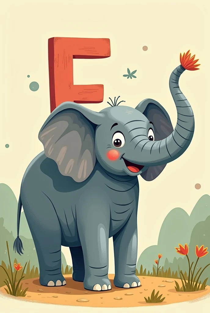  E is for elephant, big and gray, for kids videos 