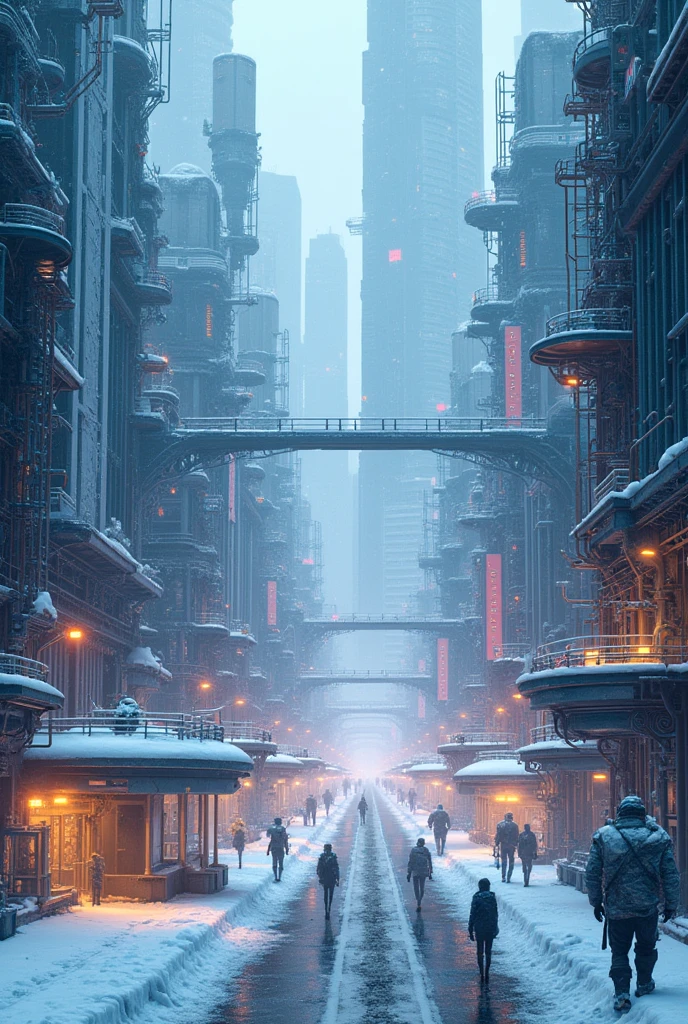 Make an electeric board look like a snowy city