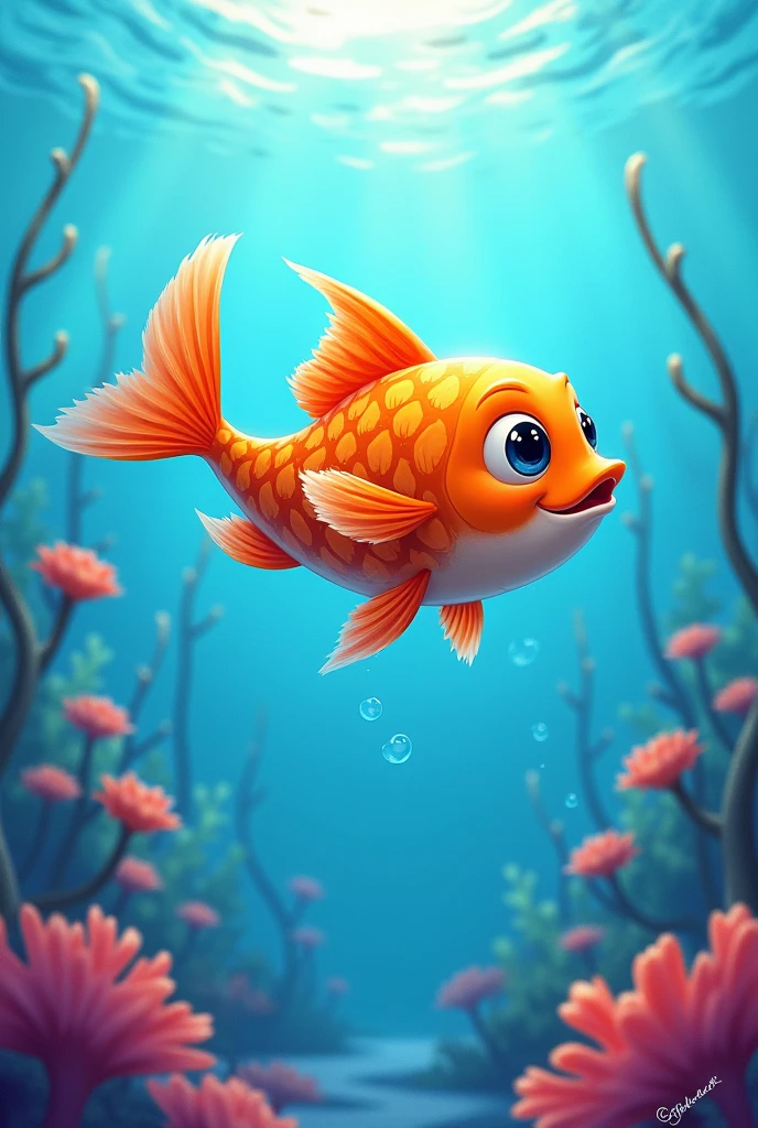  F is for fish, that swims away.