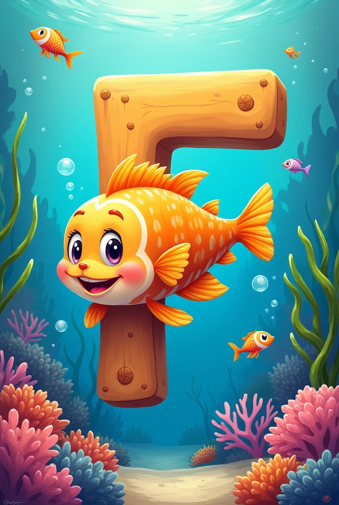 F is for fish, that swims away. For kids video