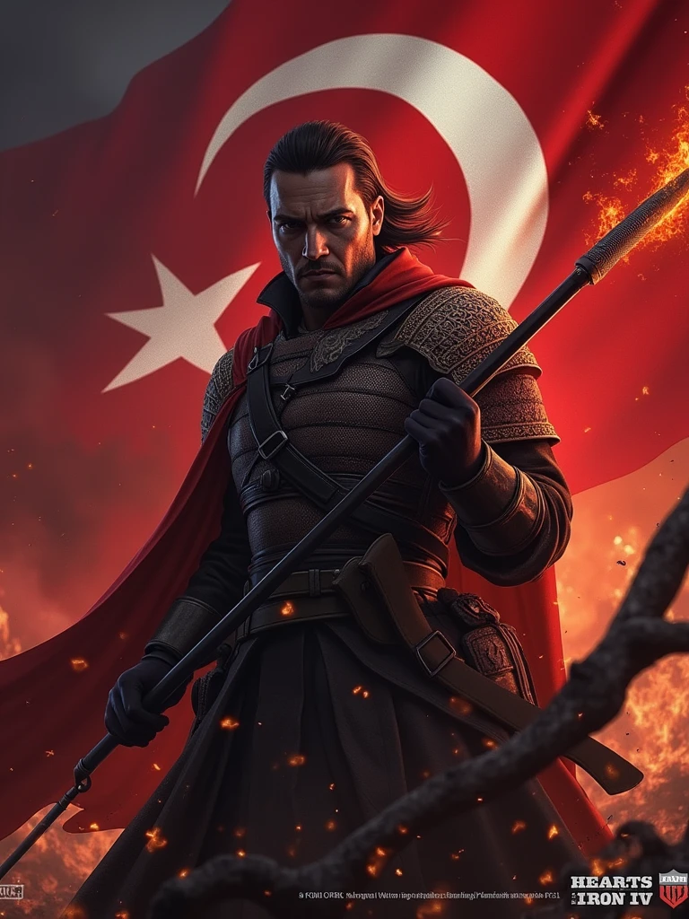 Make a focus icon for the game hoi4 the news order last day Europe for Armenia in the form of killing Turks so that the icon has a weapon and the flag of Turkey Burned Down