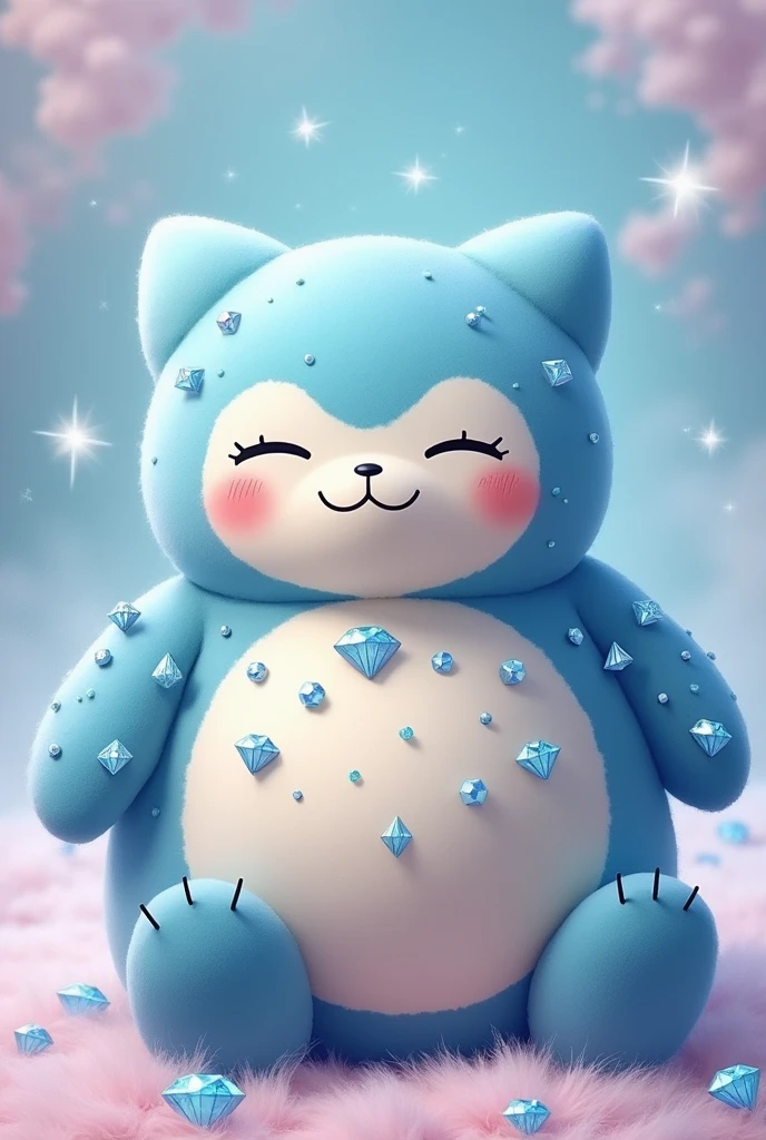 Cute Snorlax with diamonds