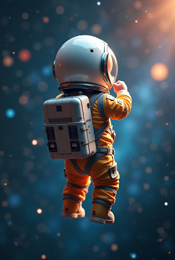 baby astronaut from behind