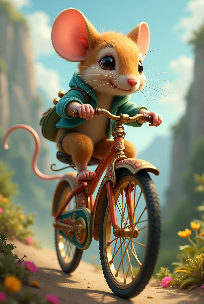 Mouse riding splendor bike
