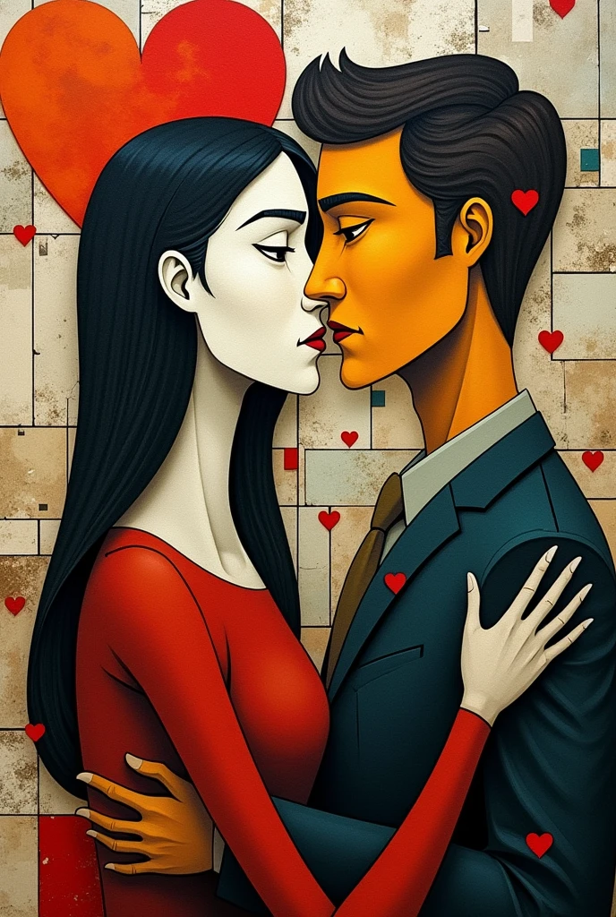 make a cubism art that shows love