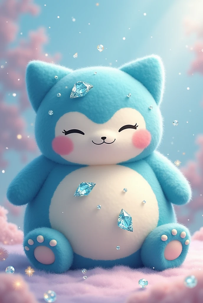 Cute Snorlax with diamonds