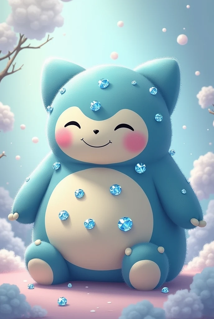 Cute Snorlax with diamonds