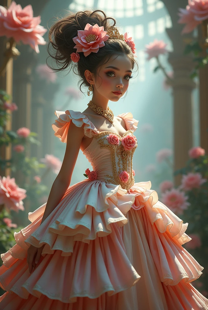 A girl who is overdressing in avent