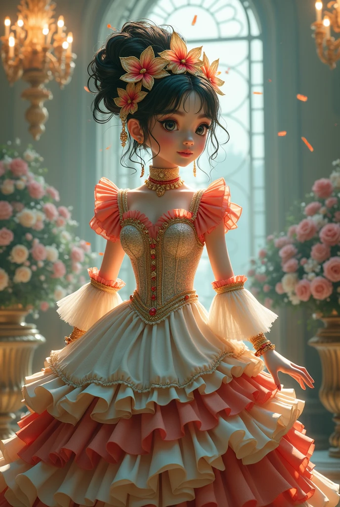 A girl who is overdressing in avent