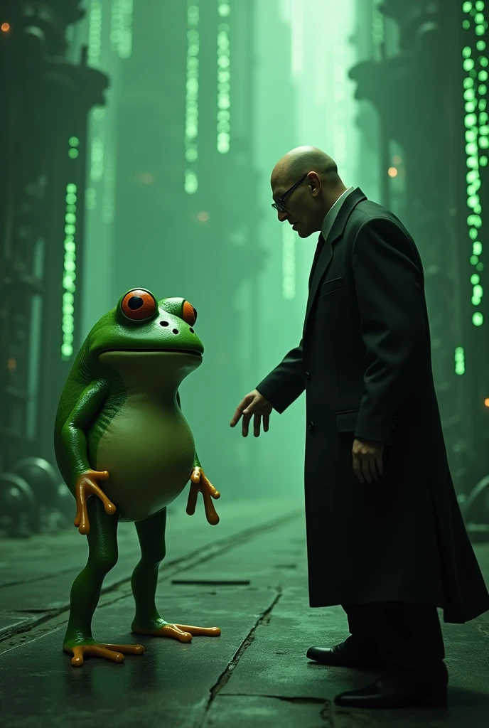 pepe-neo fights agent smith matrix