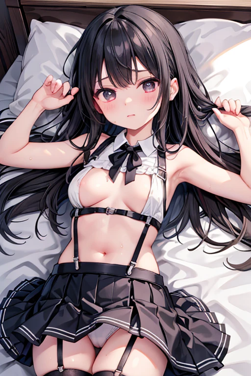 Gazing at the audience　　　Black suspenders　　　bulging big breasts　　 　 　　　wall 　mini skirt　garterbelt　garter　　　　　　vision　　　Small face　 　　　holster　　　Beautiful woman　　Show me your hands　　 Lying in bed　　vision 　　Taunt　~ ~ ~ side　~ ~ ~ side汗 　arm　　belt　summer　Armpit sweat