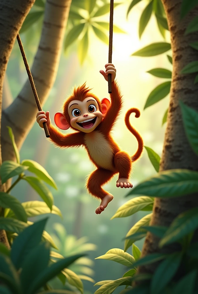 M is for monkey, swinging from trees, For kids video write latter m