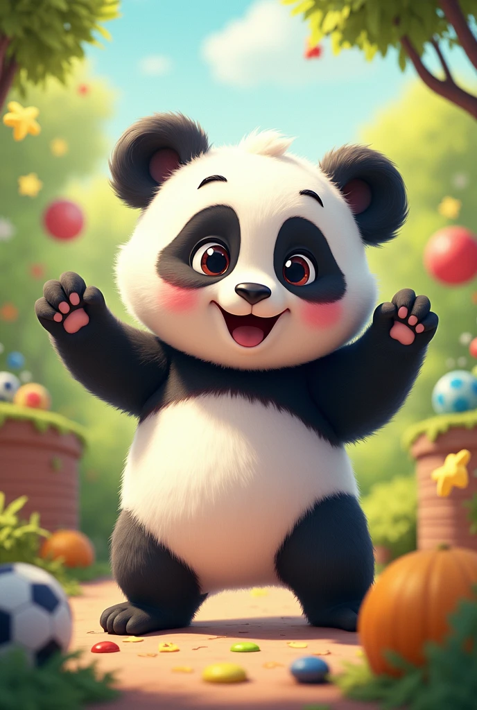 P is for panda, who loves to play along., For kids video write latter p