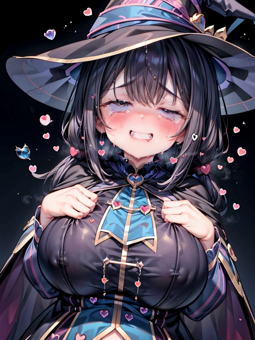 (Girl,Fat middle-aged man:1.2)、(witch)、(magic:1.8)、(Cape)、Black Hat、blush、Very detailed、High resolution、4K、masterpiece、High resolution、(tears:1.8)、(heart:1.6)、(rape)、(Grin:1.3)、(Eyes half closed:1.6)、(Sweaty:1.1)、(Big Breasts)、(Push one&#39;s groin forward)、(Squat)、(Feels good:1.3)