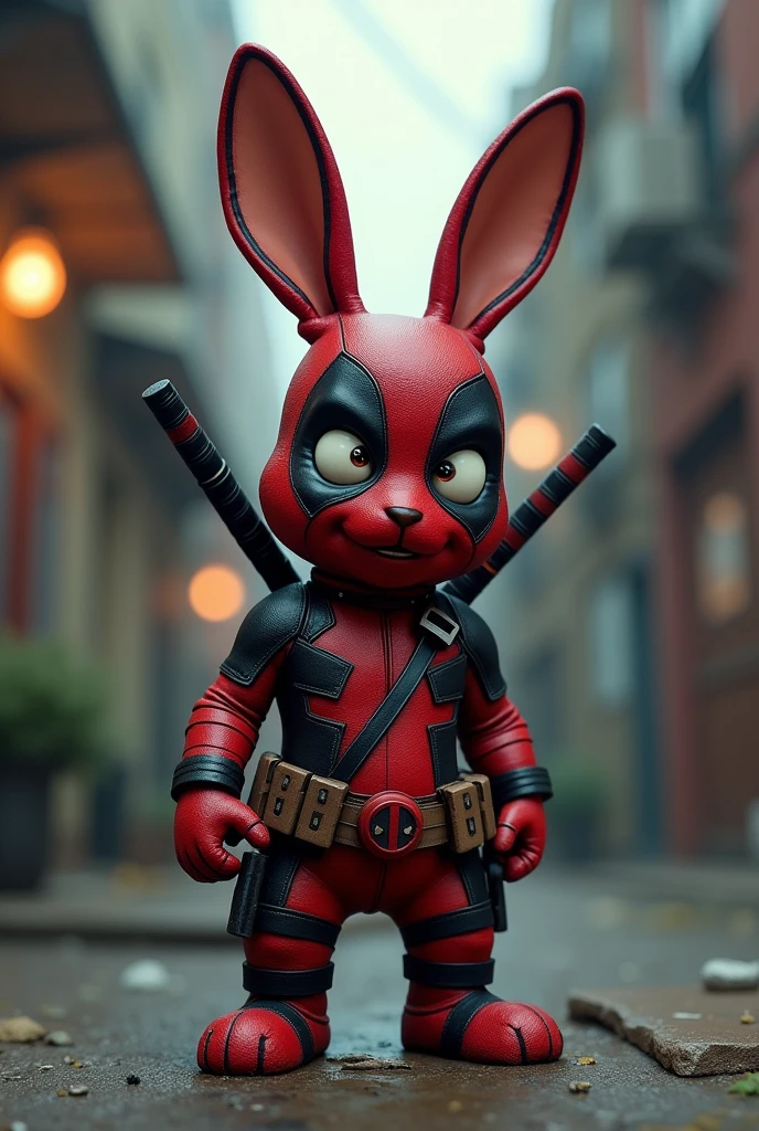 rabbit in Deadpool suit