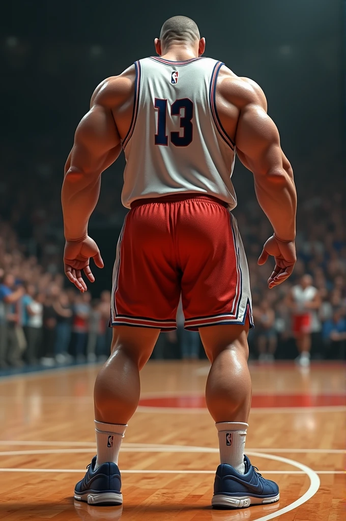 White male basketball player with a large butt