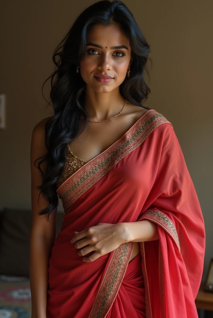 Fat fair indian lady naked in opened up saree getting fucked by boy