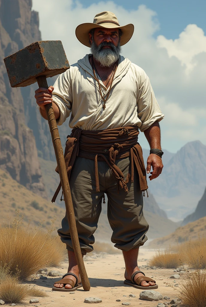 A doll with these characteristics: "Tonho is a strong man, with a face marked by battles against the hard life in the backlands. Always wear a white cotton shirt, goat leather pants and leather sandals, with the inseparable wide-brimmed hat, typical of northeastern cowboys. Instead of a magic hammer, Tonho carries a heavy "sledgehammer" blacksmith, forged by his father and enchanted by the gods of the backlands."