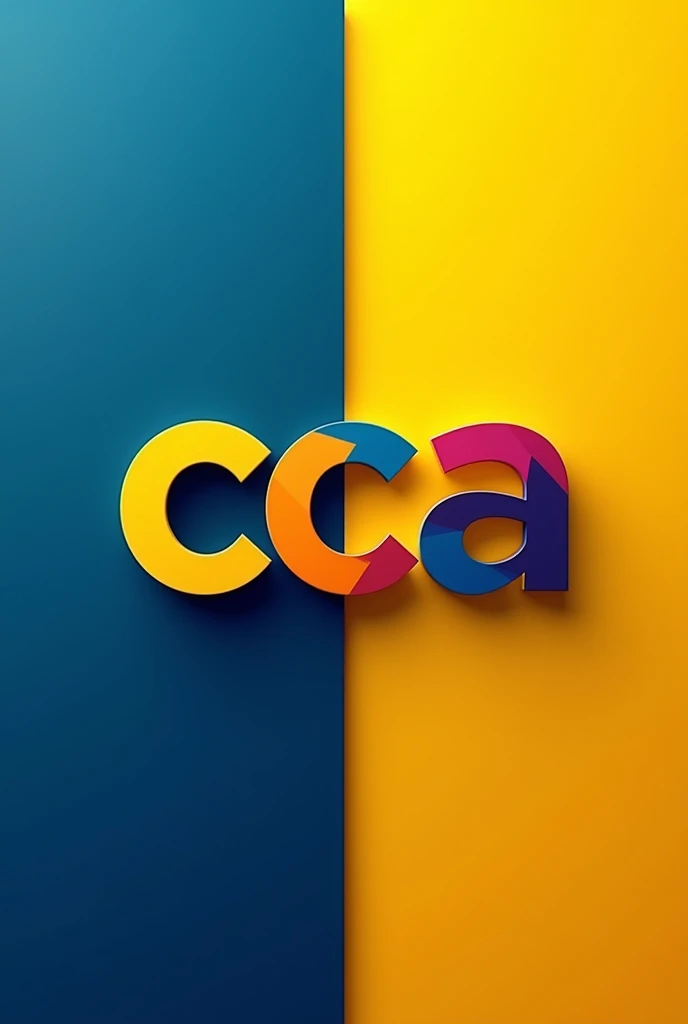Text Logo "CCA" Color Blue and Yellow related to Communication Arts (Filming, Journalism)