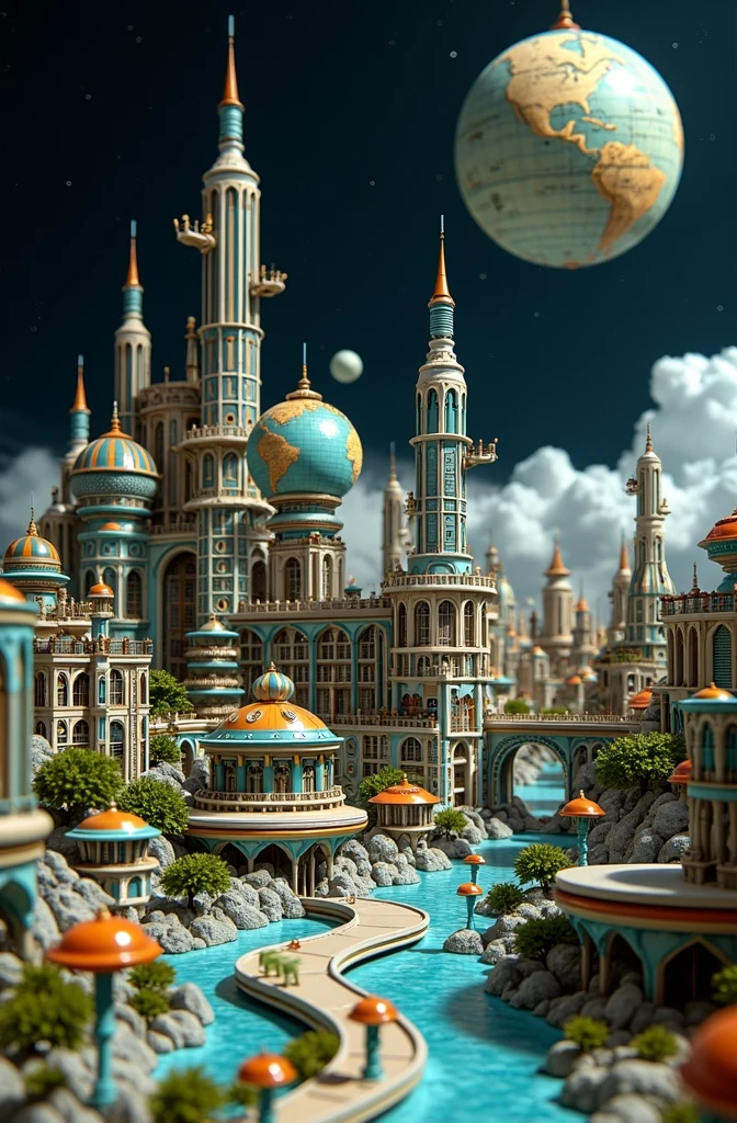 Make a model of the future city of space using waste materials for school project