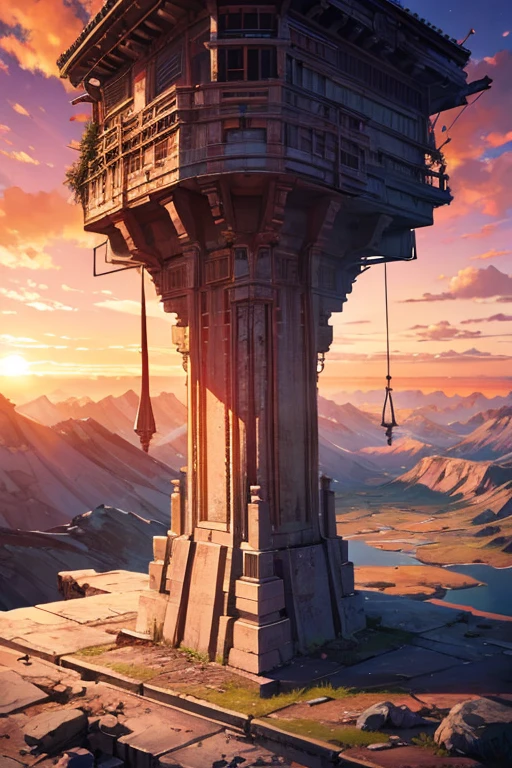 Highest quality、masterpiece、Desolate Earth、wreckage、Red Sky、Surrealism