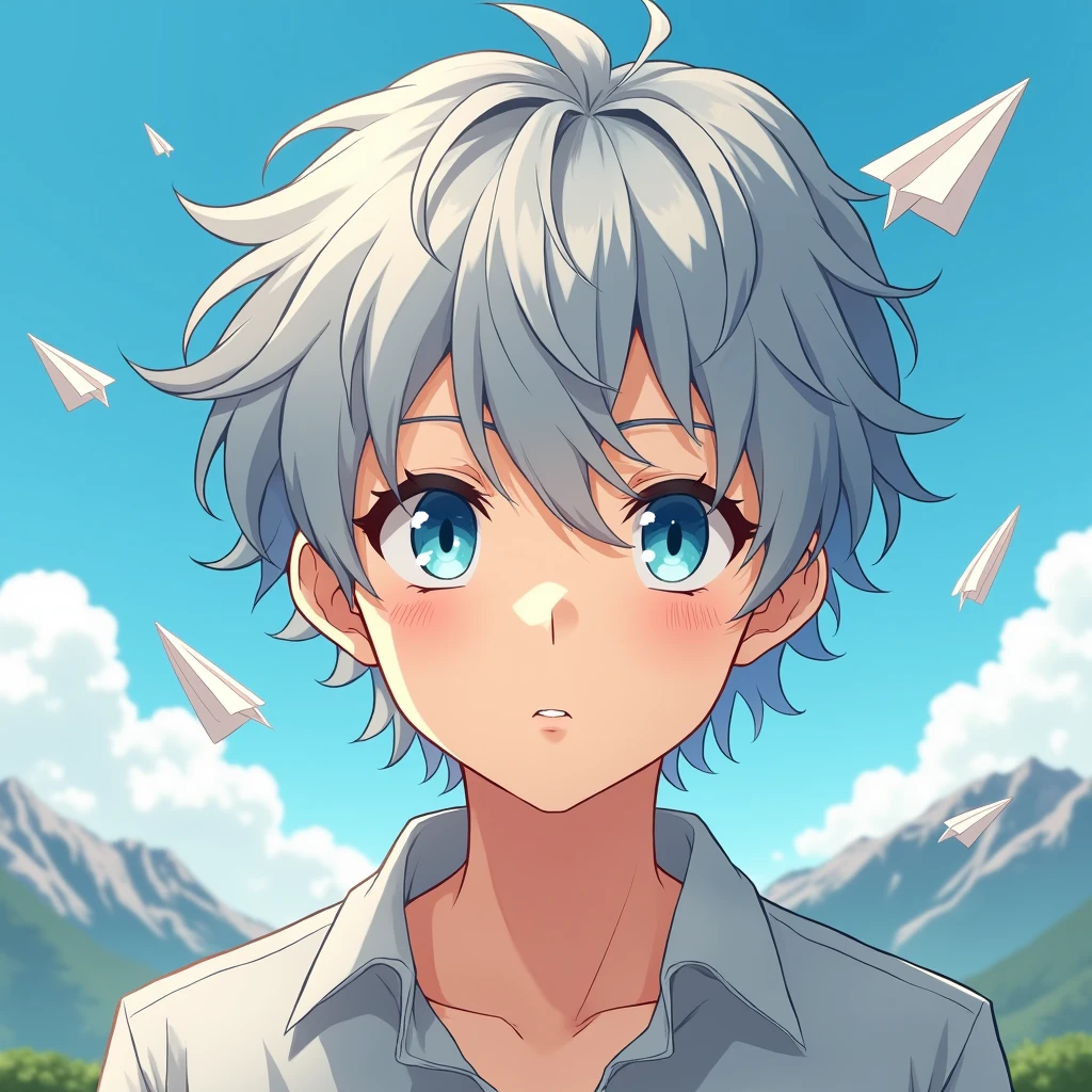 This temperament male anime avatar,The protagonist is a teenager。He has short, neat, slightly curly hair.,His hair color is a fashionable silver gray and his eyes are bright,Eye color is deep blue,As if he could see into people's hearts,The look in his eyes reveals firmness and confidence。Long eyelashes droop gently,Adds a bit of tenderness and charm to these eyes。Thick and strong eyebrows,Together with his eyes, they make up his handsome face。
The face shape is clearly defined,Smooth lines,The chin is slightly raised,Demonstrating an unyielding。Straight nose,The nasal wings are moderate,Adds a bit of three-dimensionality to the whole face。The corners of the mouth slightly raised,Draw a charming smile,As if ready to share his joy and enthusiasm with the world。
Background,You can choose a simple and bright color as the background,Such as fresh blue or warm,To highlight the handsomeness and vitality of the protagonist。You can also add some elements that match the theme.,Like floating clouds、Flying paper airplanes or mountains in the distance,Add a lively and interesting touch to the entire avatar。