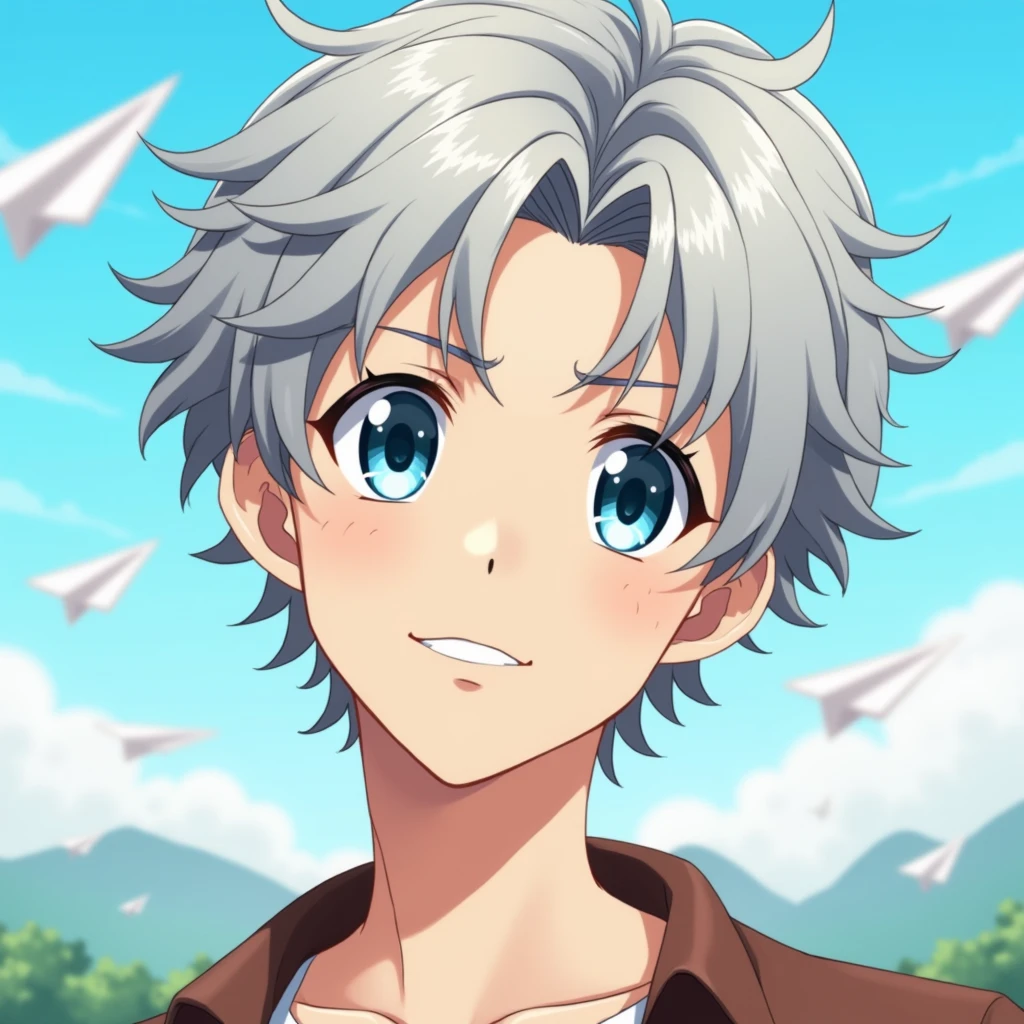 This temperament male anime avatar,The protagonist is a ager。He has short, neat, slightly curly hair.,His hair color is a fashionable silver gray and his eyes are bright,Eye color is deep blue,As if he could see into people's hearts,The look in his eyes reveals firmness and confidence。Long eyelashes droop gently,Adds a bit of tenderness and charm to these eyes。Thick and strong eyebrows,Together with his eyes, they make up his handsome face。
The face shape is clearly defined,Smooth lines,The chin is slightly raised,Demonstrating an unyielding。Straight nose,The nasal wings are moderate,Adds a bit of three-dimensionality to the whole face。The corners of the mouth slightly raised,Draw a charming smile,As if ready to share his joy and enthusiasm with the world。
Background,You can choose a simple and bright color as the background,Such as fresh blue or warm,To highlight the handsomeness and vitality of the protagonist。You can also add some elements that match the theme.,Like floating clouds、Flying paper airplanes or mountains in the distance,Add a lively and interesting touch to the entire avatar。