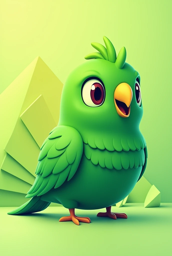Create a green parrot mascot from fone