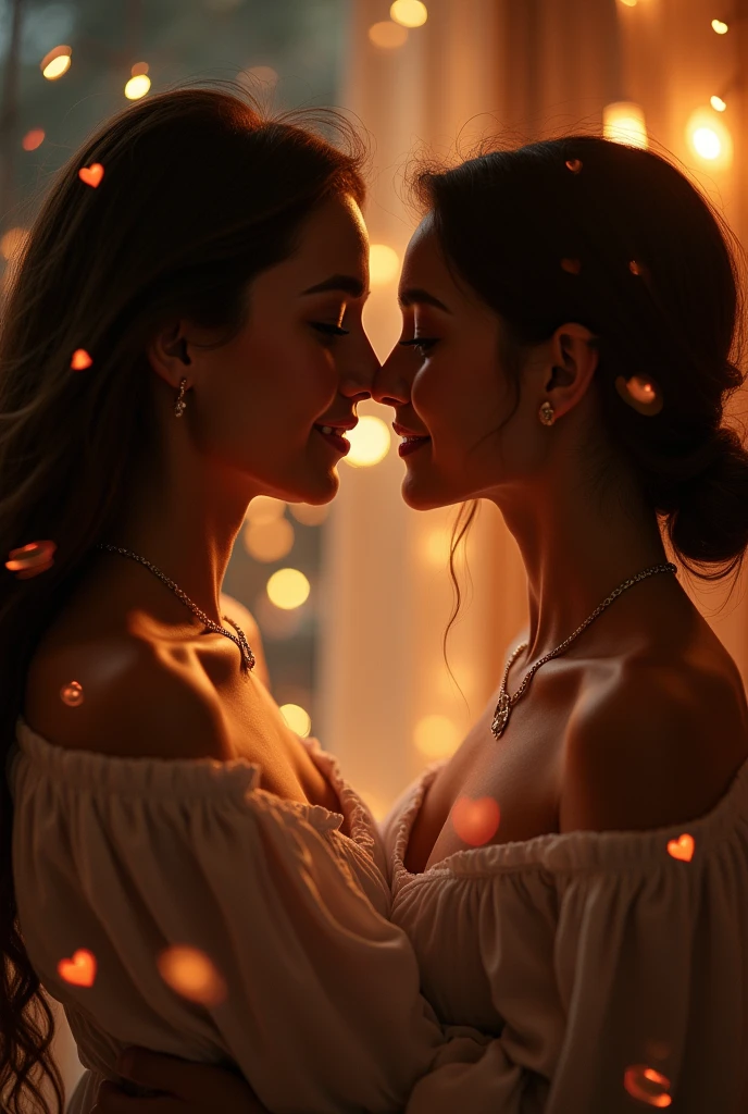 Two heads, a close up of a woman kissing a woman in a room, netflix, kissing together cutely, kissing, kissing, romantic!!!, high quality film still, kissing together, the kiss, ❤🔥🍄🌪, beautiful, they are in love, hot, kiss, romance, movie, instagram photo, beautiful gorgeous