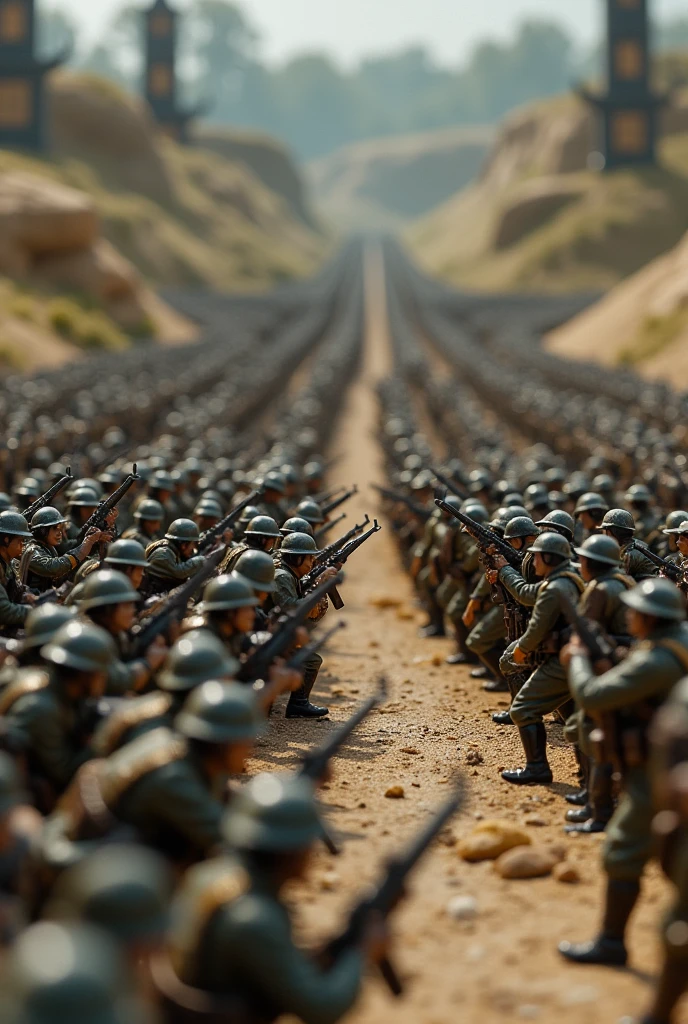 Toy soldiers at war